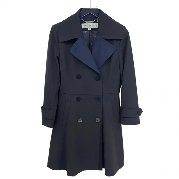 Trench Coat Trina Turk Black Coat Trina Turk Size 12 'Tara' Fit